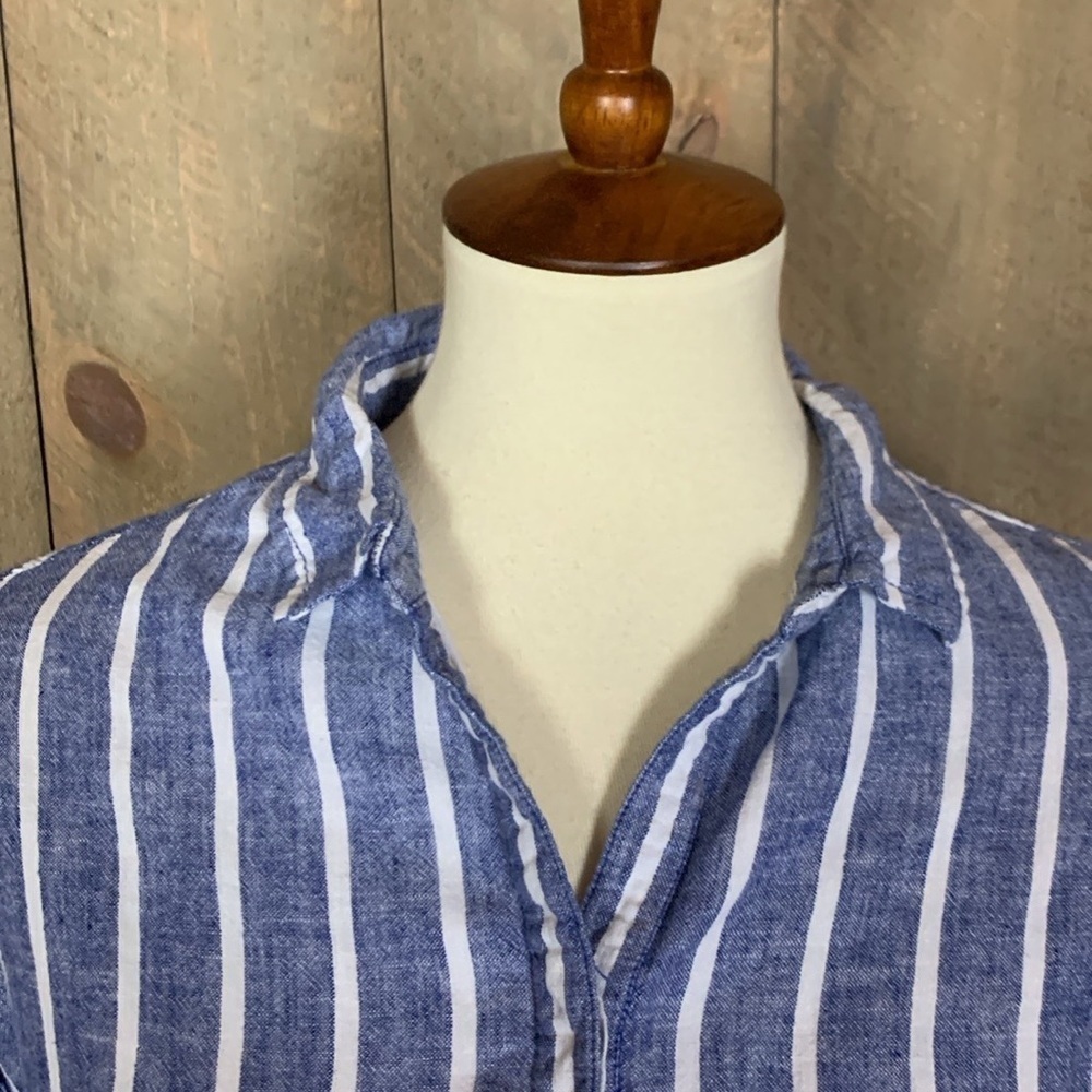 beachlunchlounge Striped Blue and White Mini Dress - Picture 6 of 15